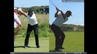 Jon Rahm golf swing  Long Iron faceon amp downtheline July 2017 [upl. by Bart]