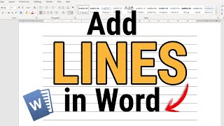 How To Add Lines In Word [upl. by Corwin547]