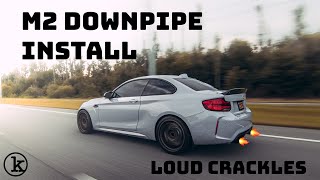 M2 Competition VRSF Downpipes Install and Sound Clips [upl. by Morril]