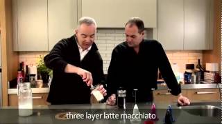 aerolatte  milk frother makes three layer caffè latte macchiato [upl. by Ahseikan820]