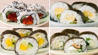 4 Sushis Vegetarianos  Receta Rápida [upl. by Strephonn]