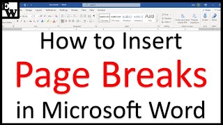 How to Insert Page Breaks in Microsoft Word PC amp Mac [upl. by Matazzoni]