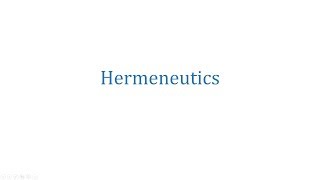 Philosophy 101 A Basic Introduction to Hermeneutics [upl. by Ilan341]