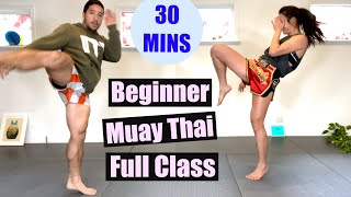 BEGINNER MUAY THAI  Full Class 30 Minutes  No Equipment [upl. by Crista462]