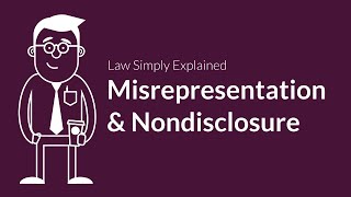 Misrepresentation and Nondisclosure  Contracts  Defenses amp Excuses [upl. by Devona]