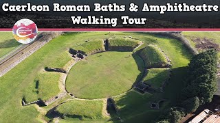 CAERLEON ROMAN BATHS amp AMPHITHEATRE WALES  Walking Tour  Pinned on Places [upl. by Forrer]