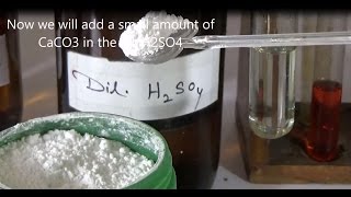 Reaction of Calcium Carbonate with Sulphuric acid [upl. by Maitund]