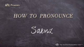 How to Pronounce Saenz Real Life Examples [upl. by Beane]