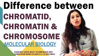 Difference Between CHROMATIN CHROMATID amp CHROMOSOME Molecular Biology NEET CSIRNET IITJAM GATE DBT [upl. by Naejarual481]