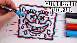 How To Draw The GLITCH EFFECT Tutorial [upl. by Gav544]