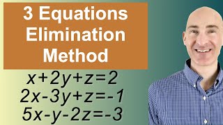 Solving Systems of 3 Equations Elimination [upl. by Manvel948]