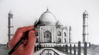 How to Draw the Taj Mahal Narrated Step by Step [upl. by Yerag]