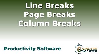 Line Breaks Page Breaks and Column Breaks [upl. by Rubenstein]