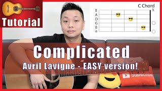 COMPLICATED guitar tutorial EASY version Avril Lavigne [upl. by Sievert]