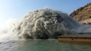 Largest Dam Spillway opening T4 Tarbela [upl. by Nanfa771]