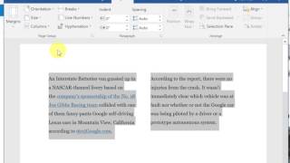 How to Split Text into 2 columns in Word [upl. by Abbate884]