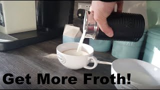 How to Get More Froth from Your Nespresso Coffee Aeroccino  Nespresso tips and help [upl. by Aicekal]