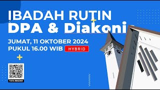 LIVE IBADAH DIAKONIA amp DPA GPIB PAULUS JAKARTA  JUMAT 11 OKTOBER 2024 PUKUL 1600 WIB [upl. by Johanna]