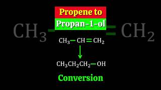 Propene to Propan 1 ol conversion Organic chemistry shorts [upl. by Ranilopa]