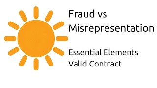 Fraud vs Misrepresentation  Other Essential Elements of a Valid Contract  CA CPT  CS amp CMA [upl. by Moreta580]