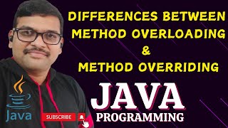 DIFFERENCES BETWEEN METHOD OVERLOADING AND OVERRIDING  JAVA PROGRAMMING [upl. by Yelrebma]